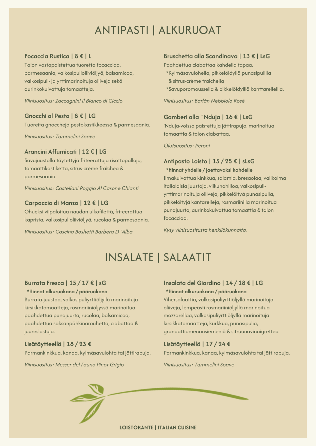 Antipasti | Alkupalat